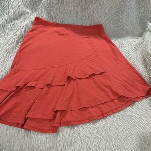 Horny toad coral stretch ruffle summer skirt size small